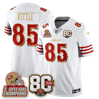 San Francisco 49ers 80 Years & 5X Champs Rivalries Vapor Jersey - Stitched