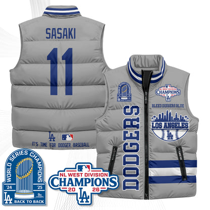 LAD "Bleed Blue" Puffer Vest - Printed