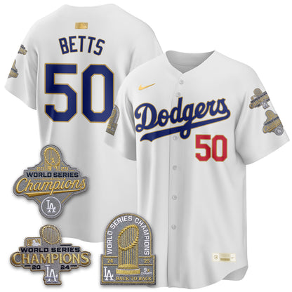 LAD Gold Collection Stadium Vapor Limited Jersey - Back to Back 9x Champs - All Stitched