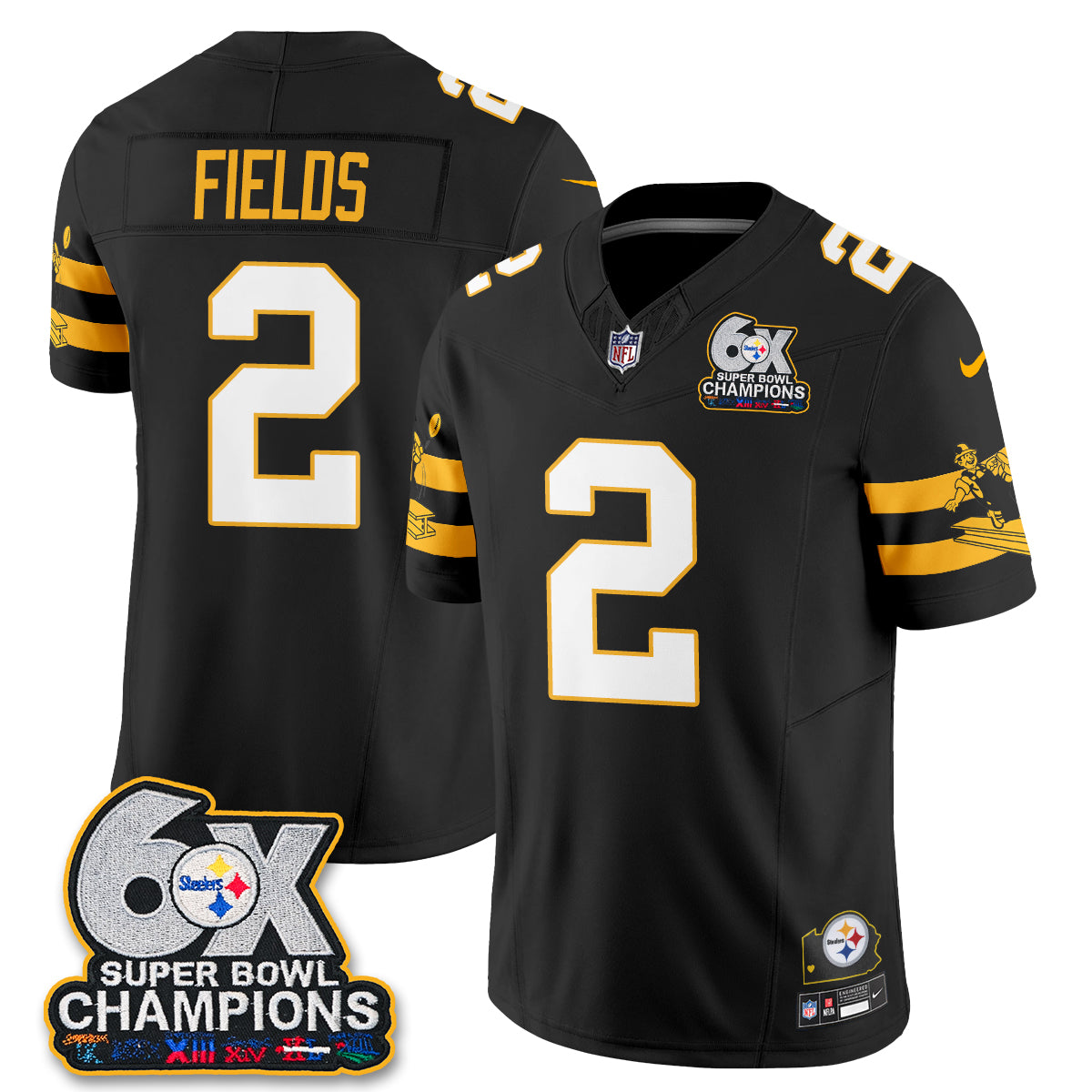 PIT 6X Champs Throwback V2 Vapor Jersey - Stitched