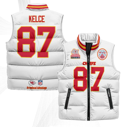 Kansas City Chiefs 4X Champs Gold Edition Puffer Vest - Printed