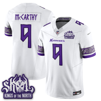 MIN Fangear Edition Warrior Skol Patch Vikings Font Vapor Jersey - Stitched