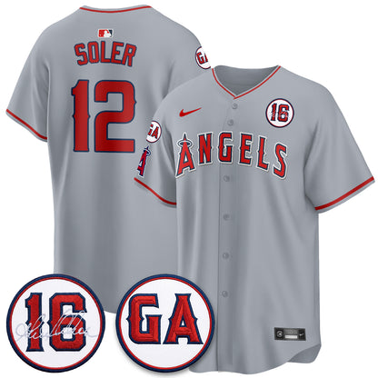 LAA Garret Anderson Tribute Patch Vapor Premier Limited Jersey - All Stitched