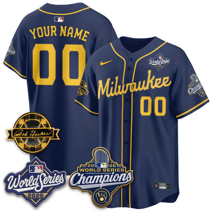 MIL 2026 WS Champions - Bob Uecker Patch Custom Vapor Jersey - Stitched