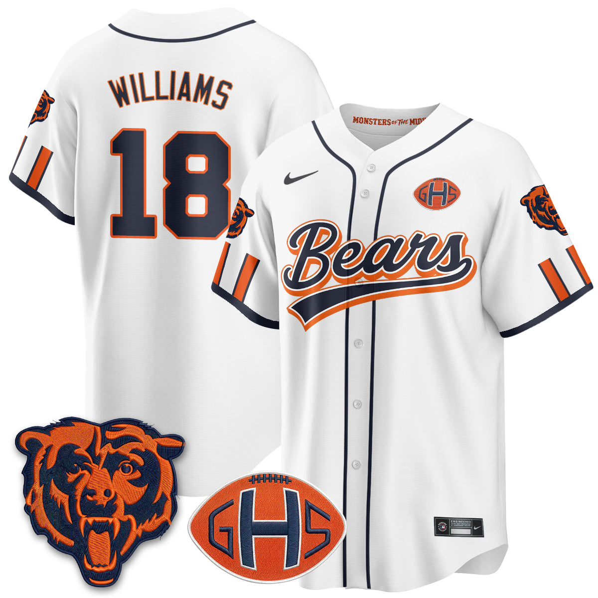 Chicago Bears 2026 Rivalries Baseball Vapor Jersey - Stitched