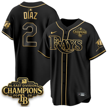 Tampa Bay Rays 2026 AL East Champs Gold Edition Vapor Jersey - Stitched