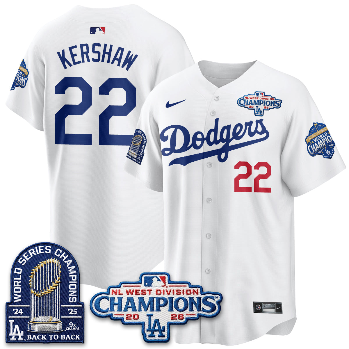 LAD 2026 NL West Champs Vapor Jersey- Stitched