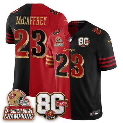 San Francisco 49ers 80 Years & 5X Champs Rivalries Vapor Jersey - Stitched