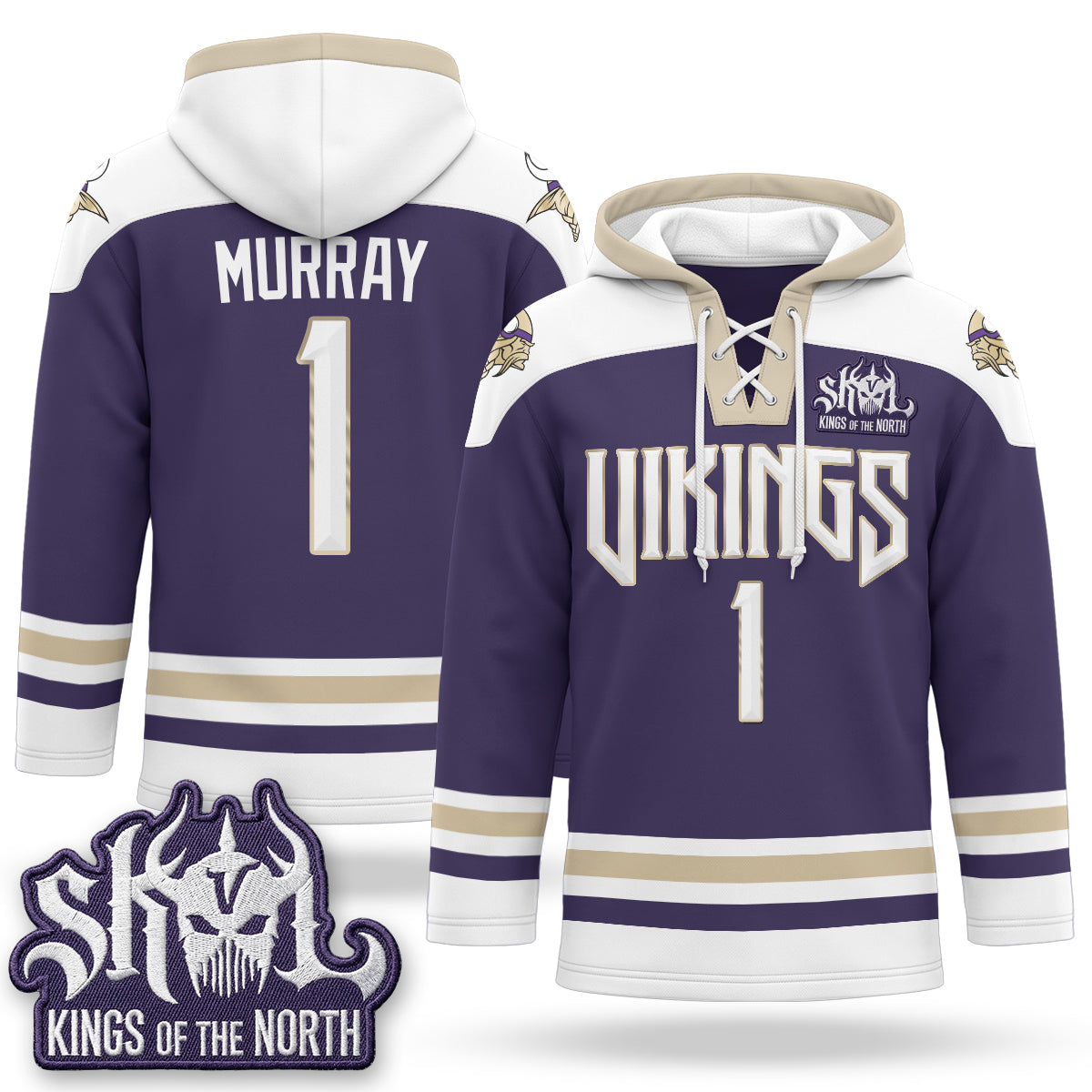 Minnesota Vikings 2026 Rivalries Fleece-Lined Hockey Hoodie - Stitched