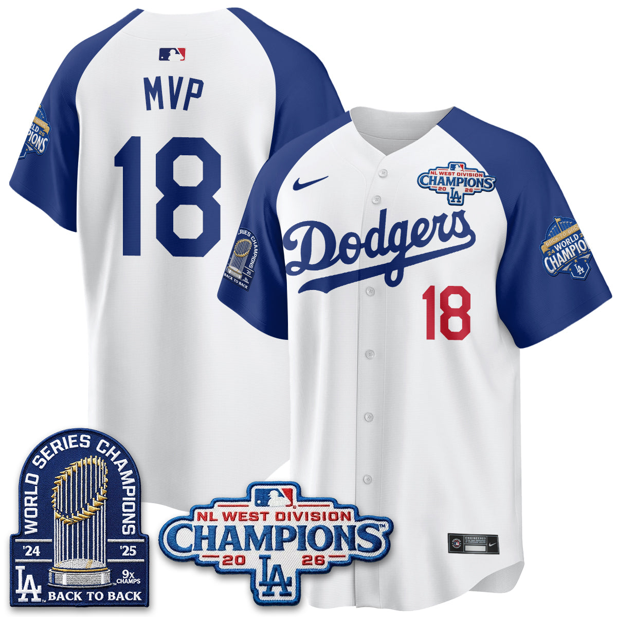 LAD 2026 NL West Champs Vapor Jersey- Stitched