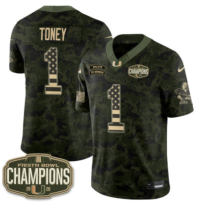 Miami Hurricanes 2026 Salute to Service Vapor Jersey - Stitched