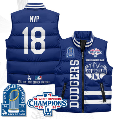 LAD "Bleed Blue" Puffer Vest - Printed