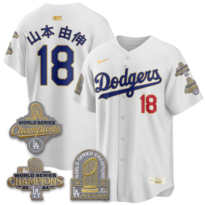LAD Gold Collection Stadium Vapor Limited Jersey - Back to Back 9x Champs - All Stitched