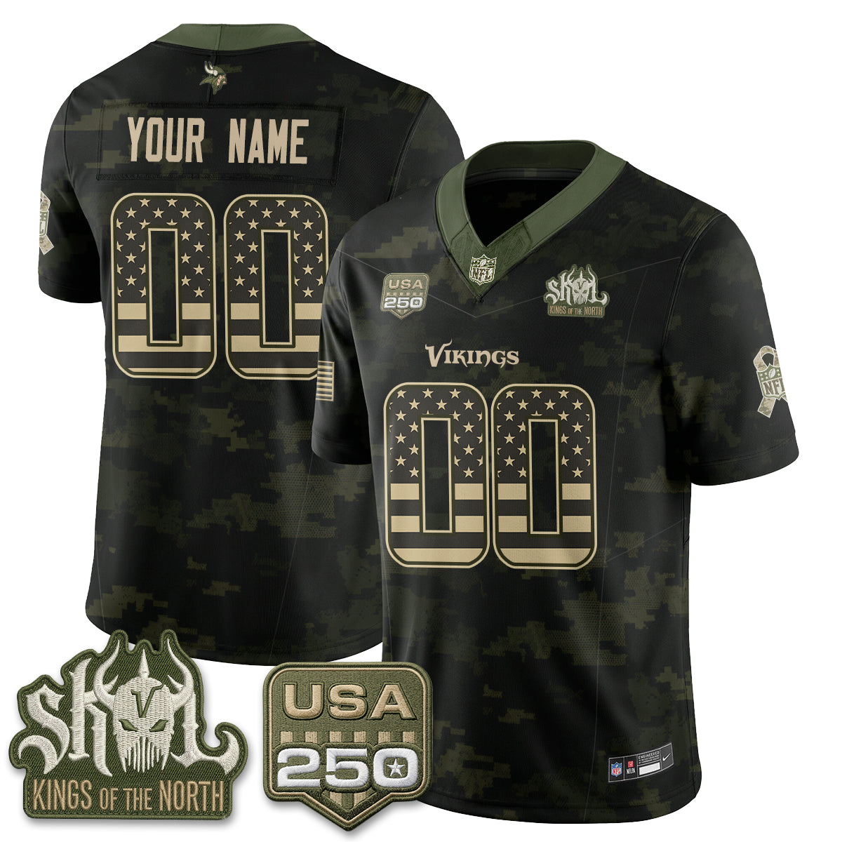 MIN 2026 Salute to Service Edition Vapor Custom Jersey - Stitched