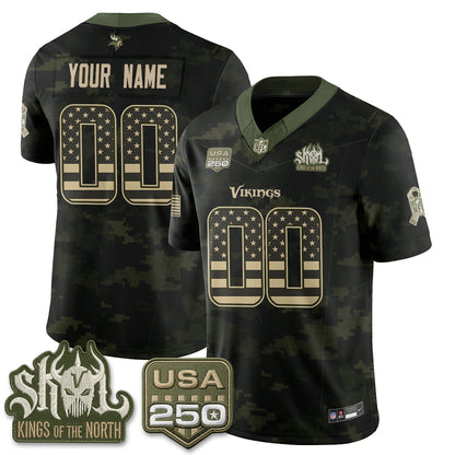 MIN 2026 Salute to Service Edition Vapor Custom Jersey - Stitched
