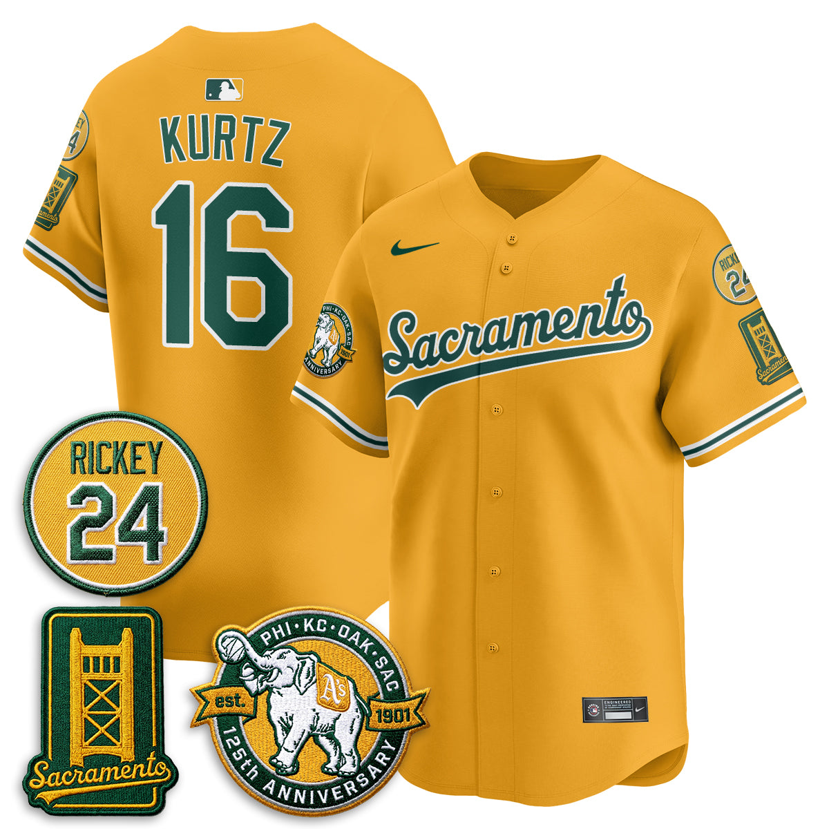 OAK 2026 Alternate Sacramento - Celebrating 125 Years -  Limited Vapor Jersey - All Stitched