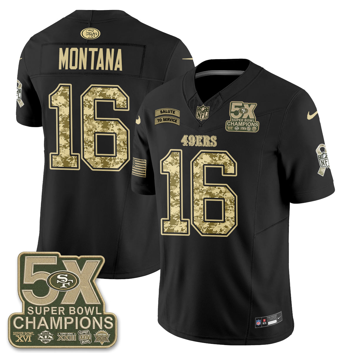 San Francisco 49ers 2026 Salute to Service V2 Vapor Jersey - Stitched