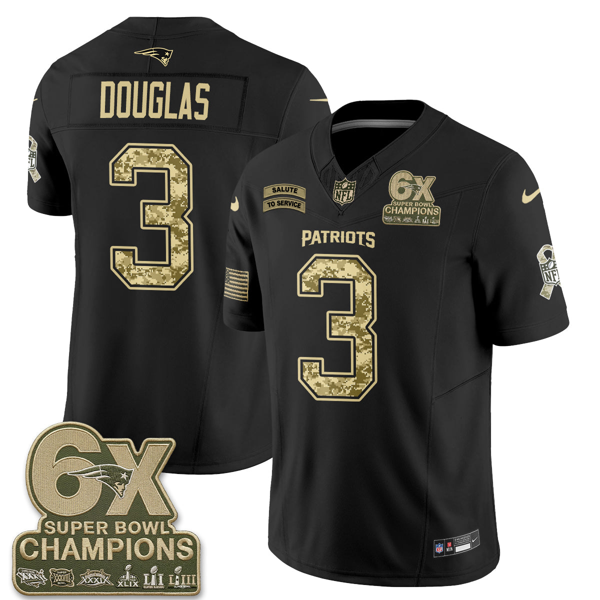 New England Patriots 2026 Salute to Service Vapor Jersey V2- Stitched