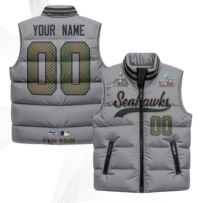 Seattle Seahawks S.Bowl Champs Custom Puffer Vest - Printed