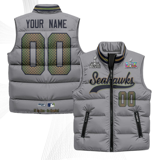 SEA S.Bowl Champs Custom Puffer Vest - Printed