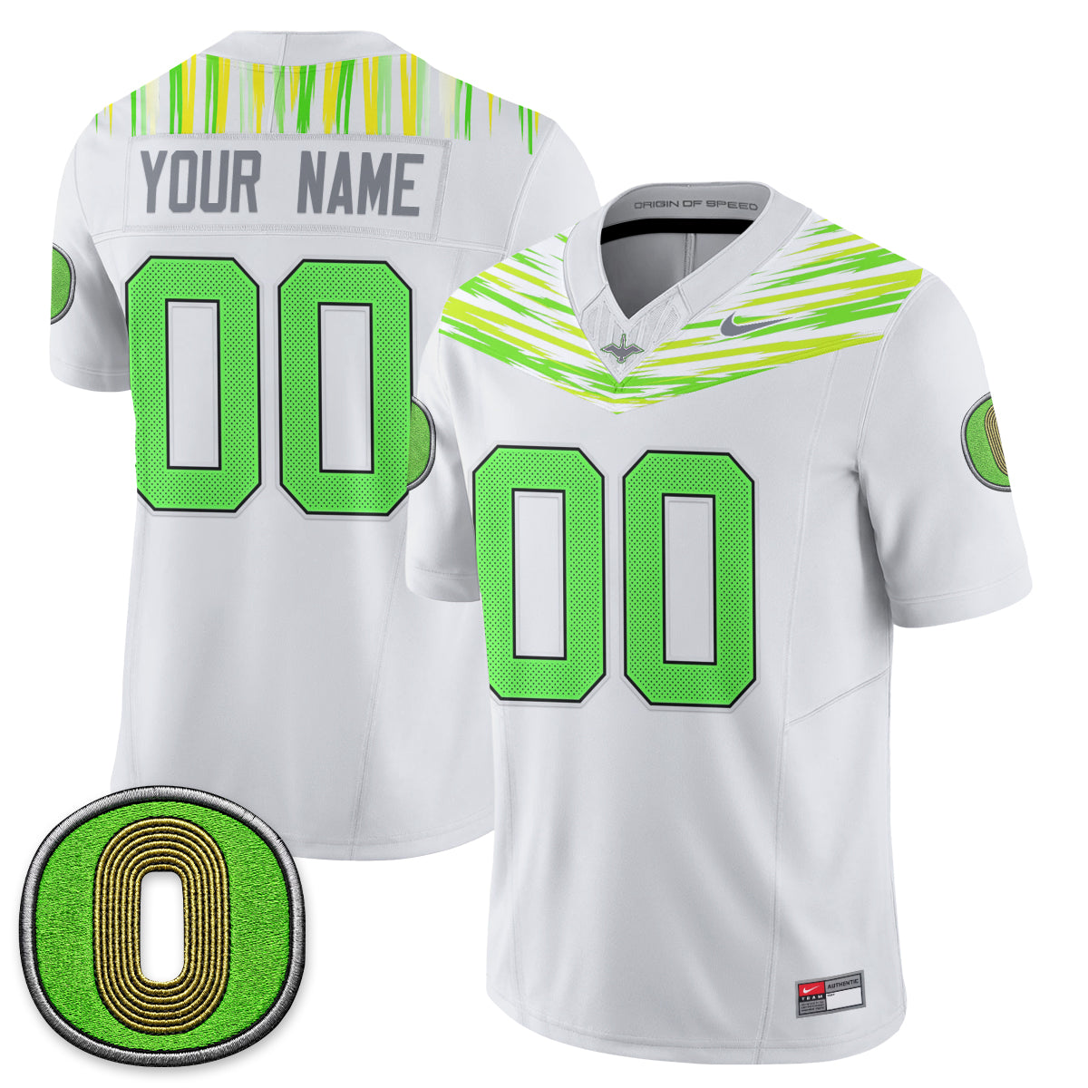 Oregon Ducks Origin of Speed Jersey Vapor Custom Jersey - Stitched