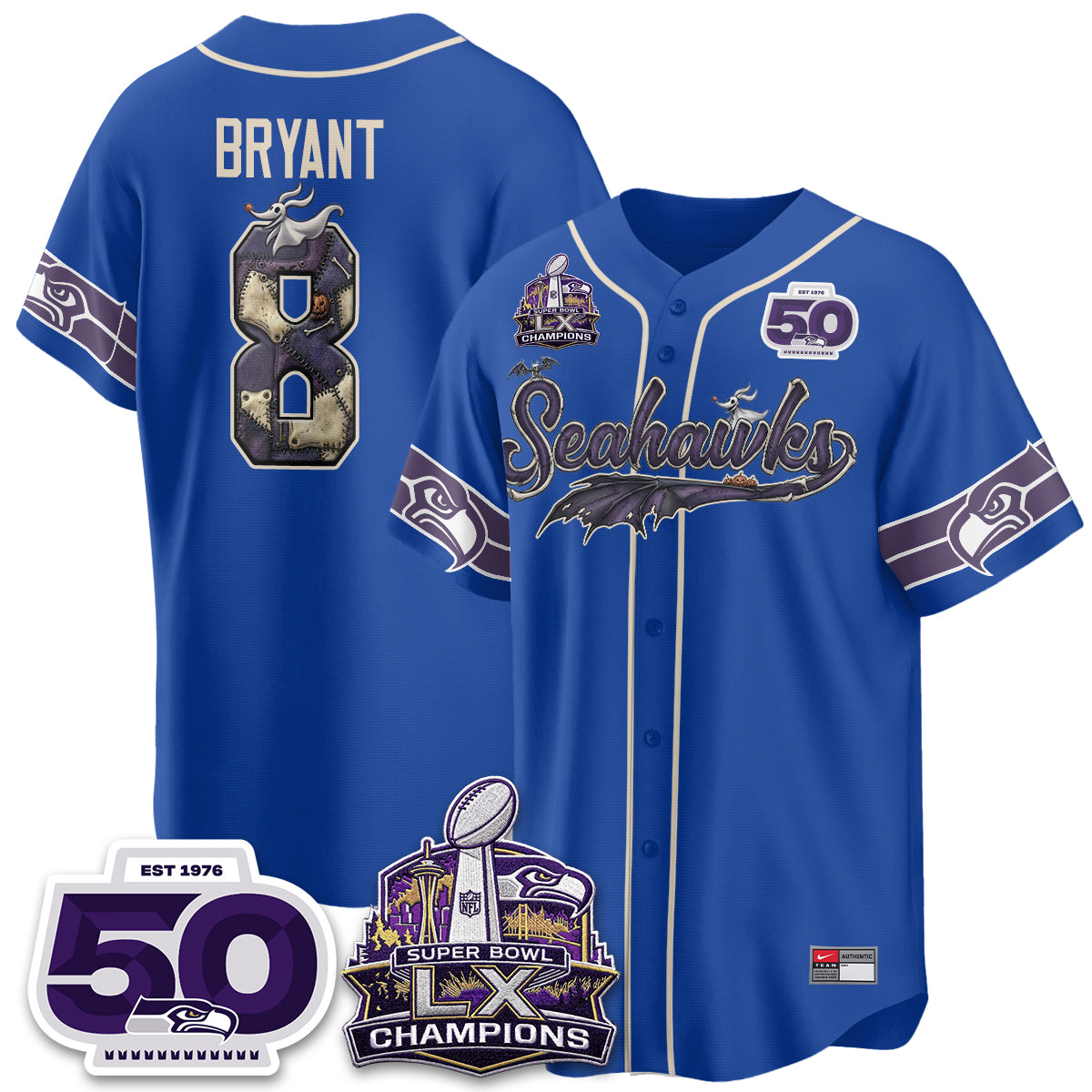 Seattle Seahawks 2026 Nightmare Edition Vapor Baseball Jersey - Stitched