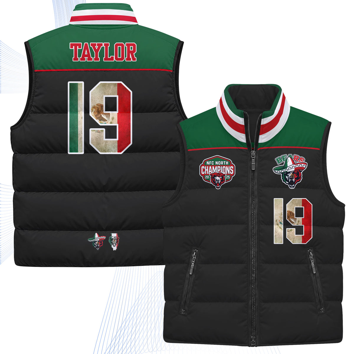 CHI Mexico Style Puffer Vest - Printed V2