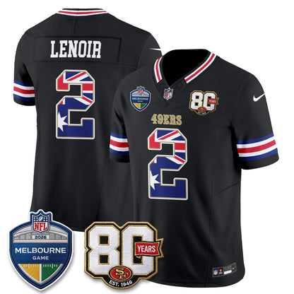 San Francisco 49ers Melbourne Game 2026 Vapor Jersey - Stitched