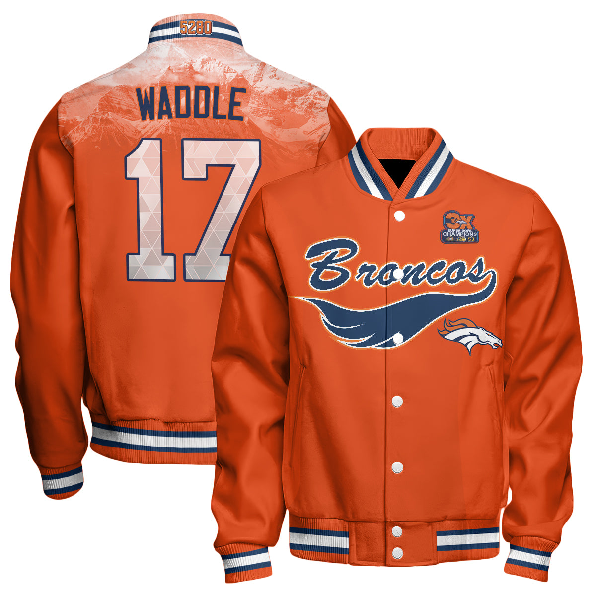 Denver Broncos Fangear Edition Baseball Jacket - Printed