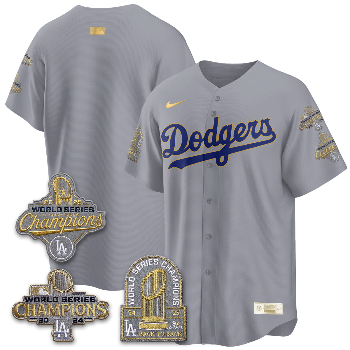 LAD Gold Collection Stadium Vapor Limited Jersey - Back to Back 9x Champs - All Stitched