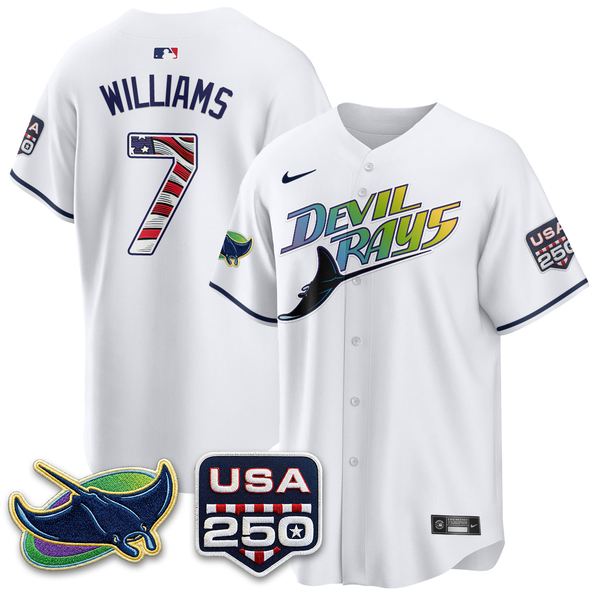 Tampa Bay Rays Independence Day USA 2026 City Connect Vapor Jersey - Stitched