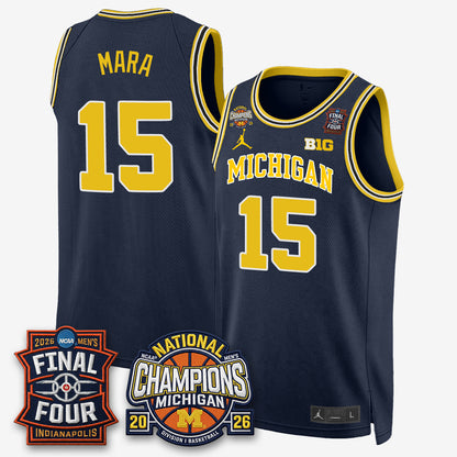 MICH Men's Basketball National Champions Big Text Limited Vapor Jersey - All Stitched
