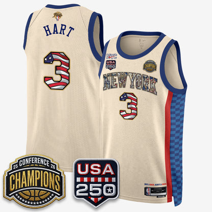 New York Knicks 2026 NBA Eastern Conference Champions x Fourth of July Vapor Jersey - Stitched