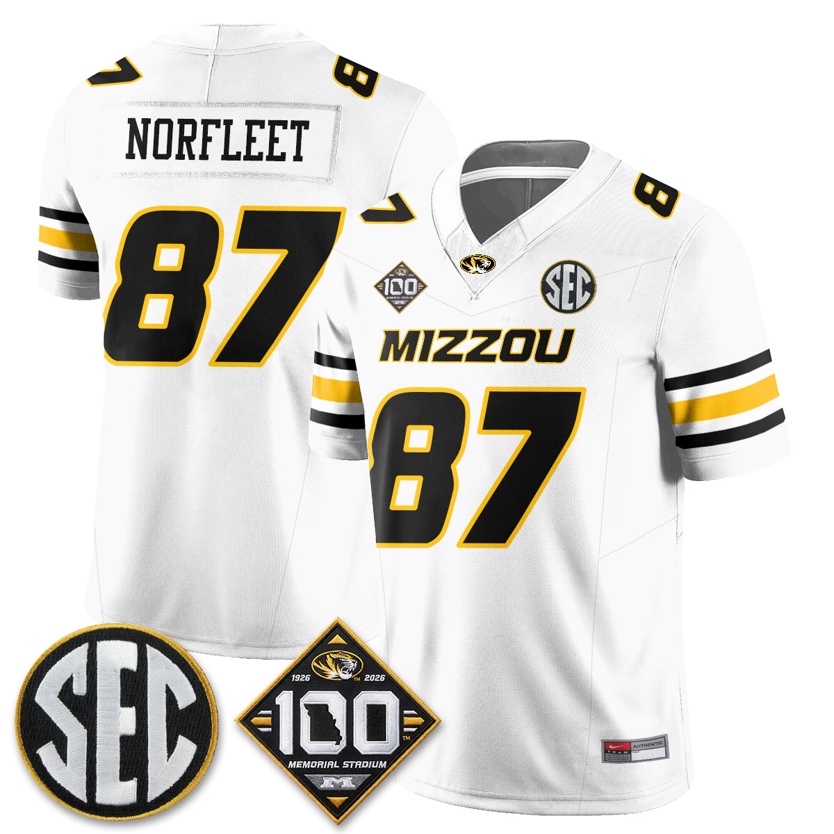 MIZZ 100th Anniversary of Memorial Stadium Vapor Jersey - Stitched