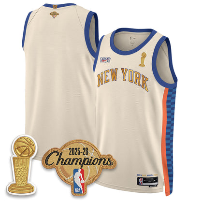 New York Knicks Champions Night Vapor Jersey - Stitched