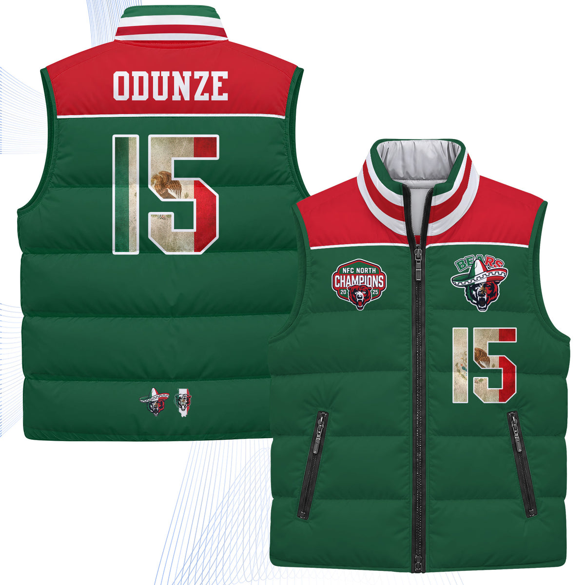 CHI Mexico Style Puffer Vest - Printed V2