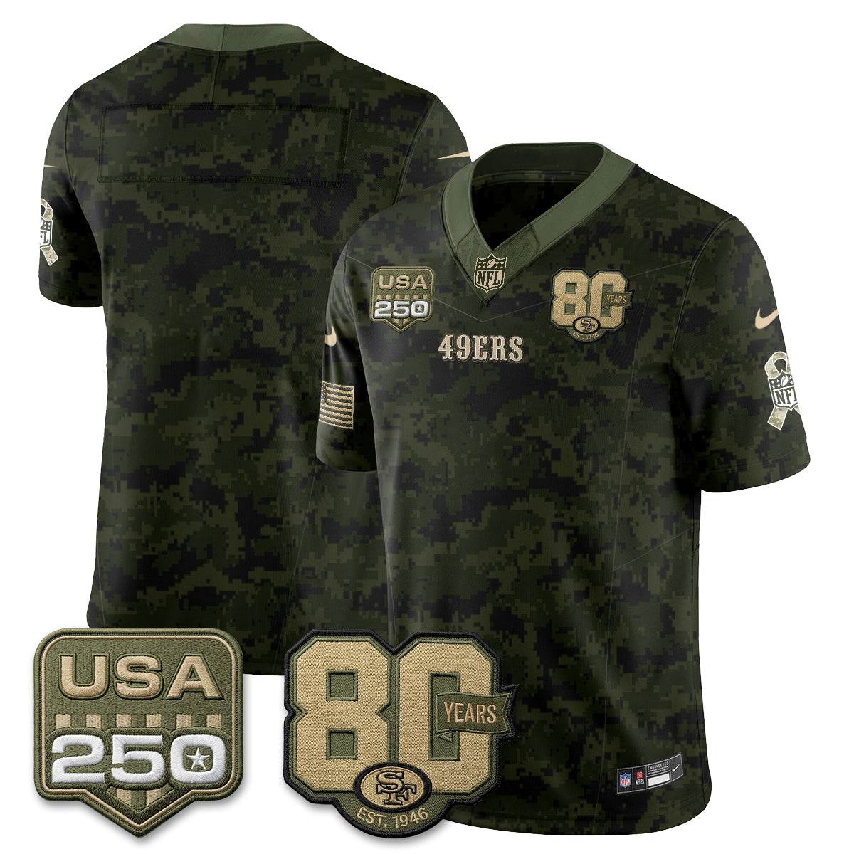 San Francisco 49ers 2026 Salute to Service Edition Vapor Jersey - Stitched
