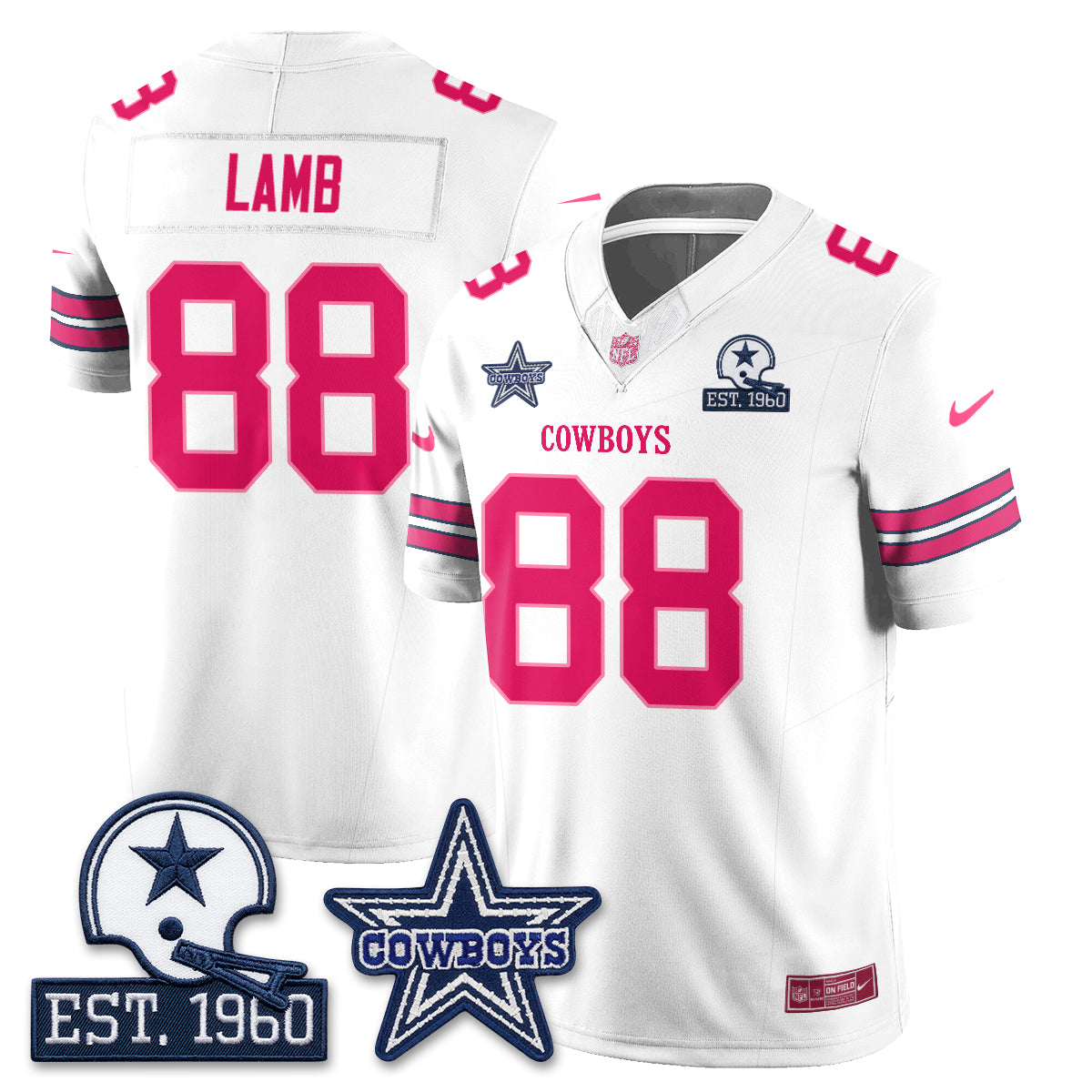 DAL Breast Cancer Awareness Edition Vapor Jersey - Stitched