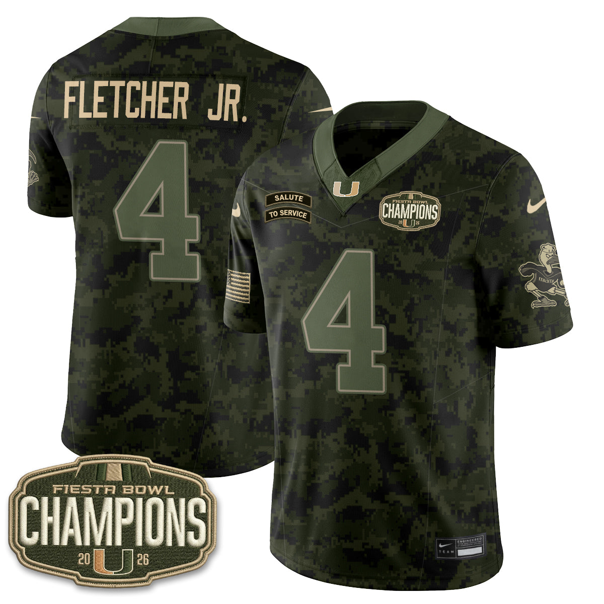 Miami Hurricanes 2026 Salute to Service Vapor Jersey - Stitched