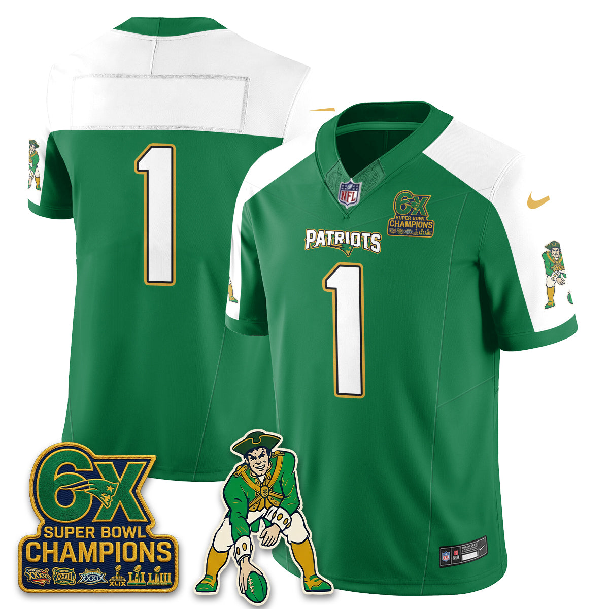 New England Patriots Irish Edition Vapor Jersey - Stitched