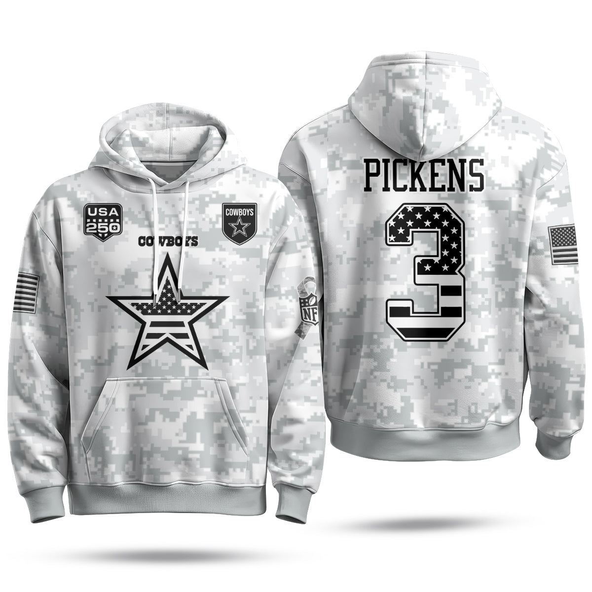 DAL 2026 Salute To Service Edition Pullover Hoodie - Printed
