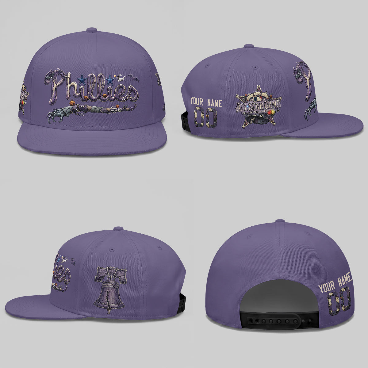 Philadelphia Phillies Nightmare Snapback Personalized Cap - Printed