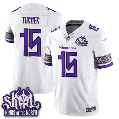 MIN Fangear Edition Warrior Skol Patch Vikings Font Vapor Jersey - Stitched
