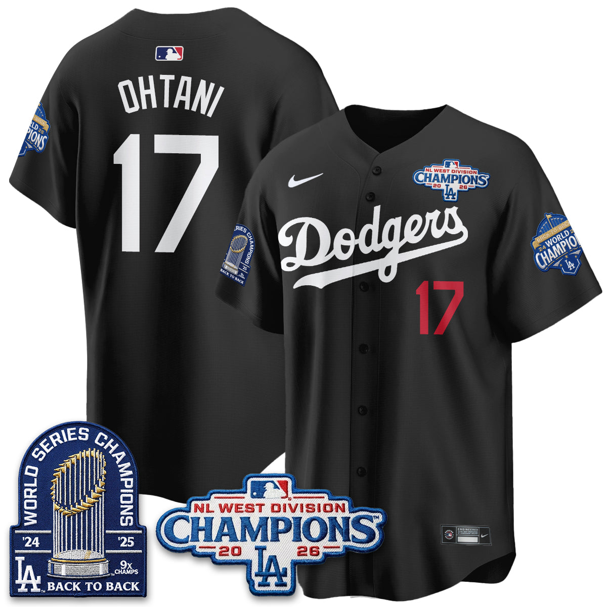 LAD 2026 NL West Champs Vapor Jersey- Stitched