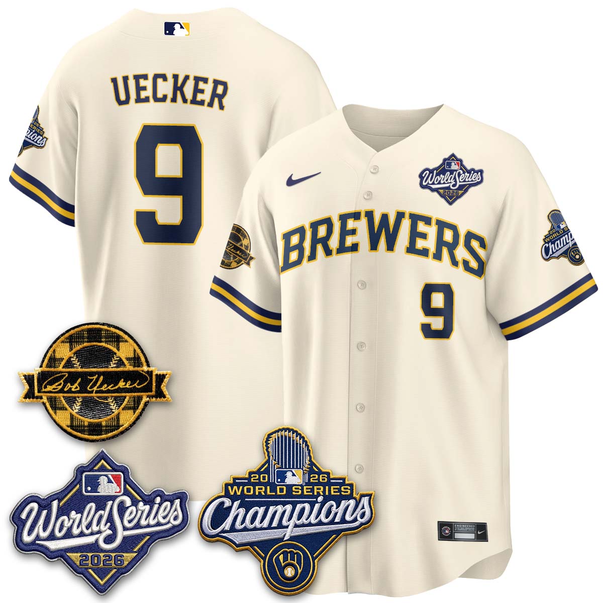MIL 2026 WS Champions - Bob Uecker Patch Vapor Jersey - Stitched