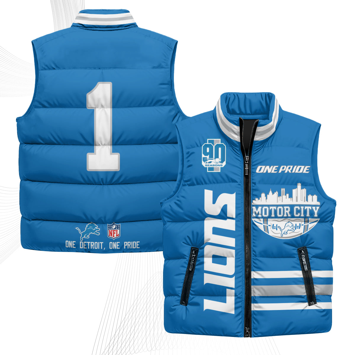 DET Motor City Puffer Vest - Printed