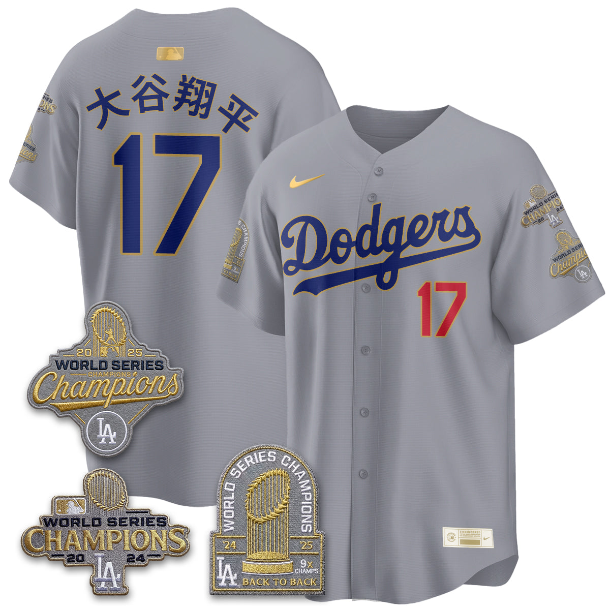 LAD Gold Collection Stadium Vapor Limited Jersey - Back to Back 9x Champs - All Stitched