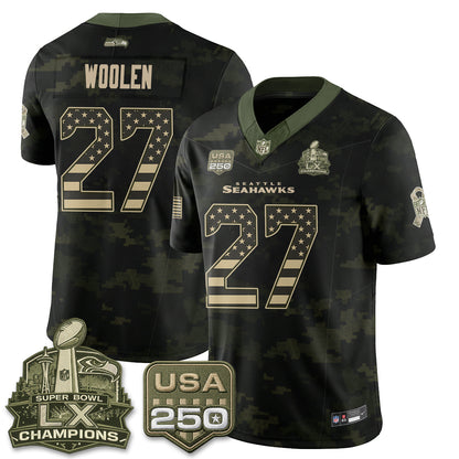 Seattle Seahawks 2026 Salute to Service Edition Vapor Jersey - Stitched