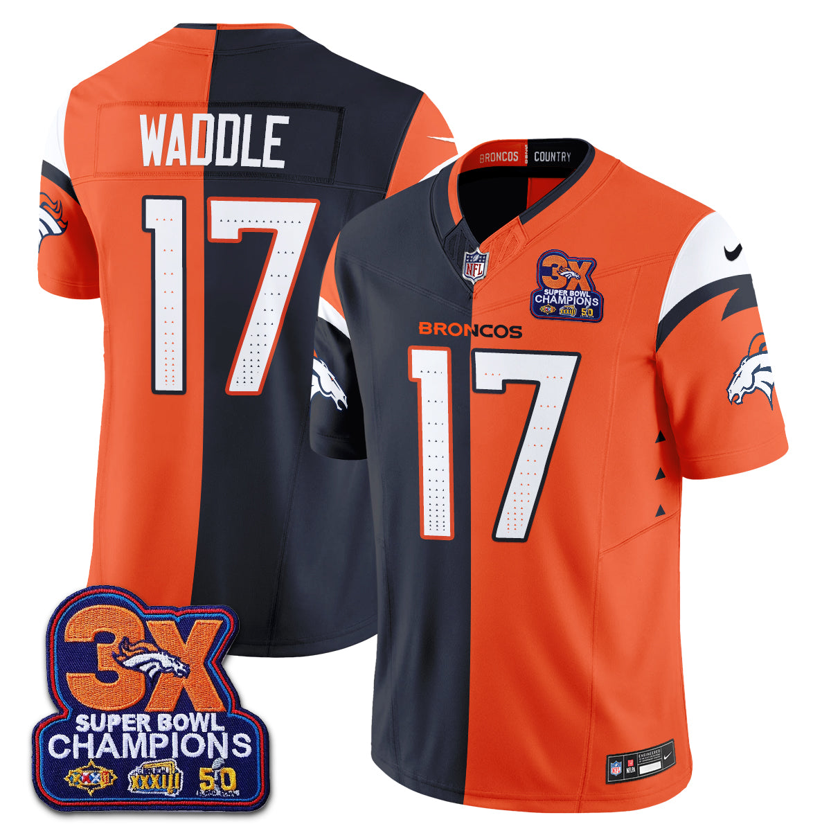 Denver Broncos Split Edition Vapor Jersey - Stitched
