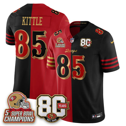 San Francisco 49ers 80 Years & 5X Champs Rivalries Vapor Jersey - Stitched
